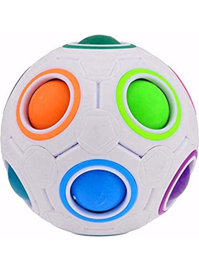 مكعبات سحرية كروية مكونة من 4 قطع، لعبة ألغاز كرة قدم جديدة بألوان قوس قزح للأطفال والكبار - Image 1