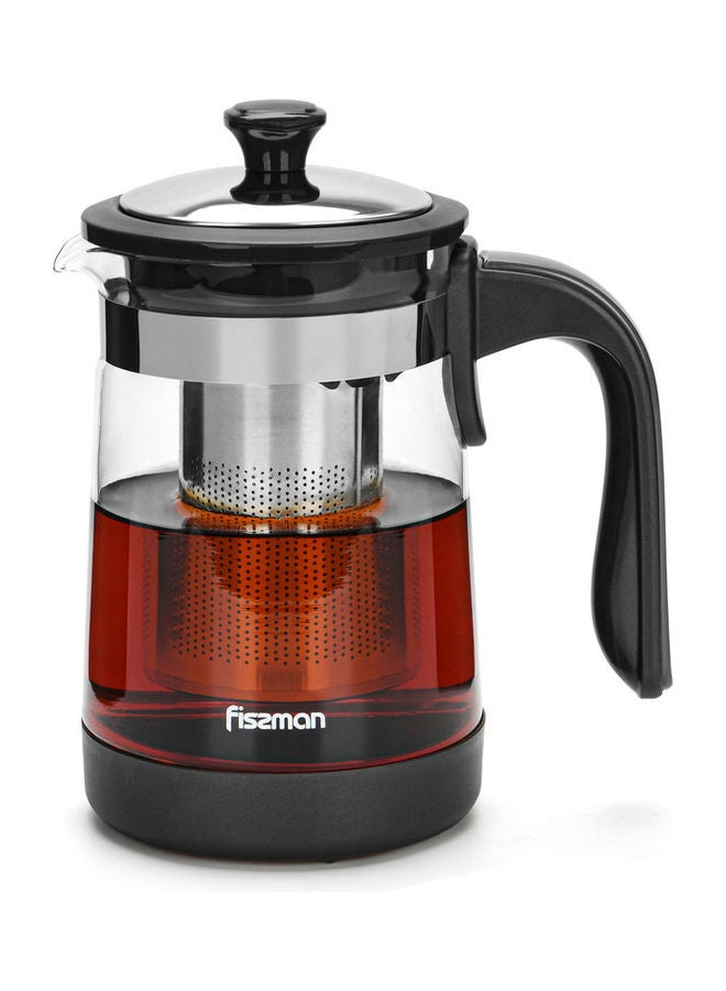 Fissman Borosilicate Tea Pot With Filter Black/Clear/Grey 950ml  - Image 1