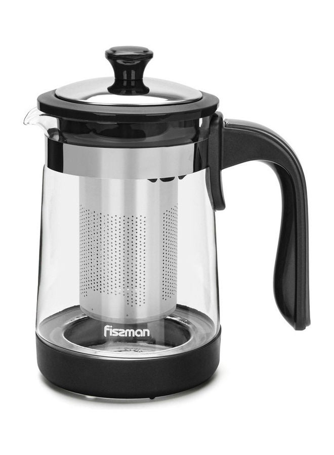 Fissman Borosilicate Tea Pot With Filter Black/Clear/Grey 950ml  - Image 2