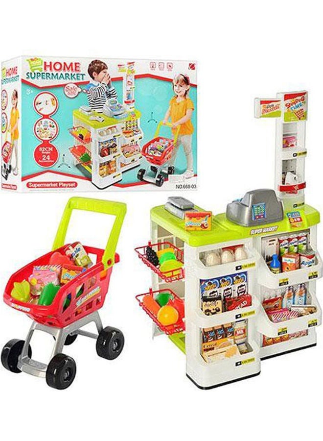 Grocery With Shopping Cart Toy Set 82cm