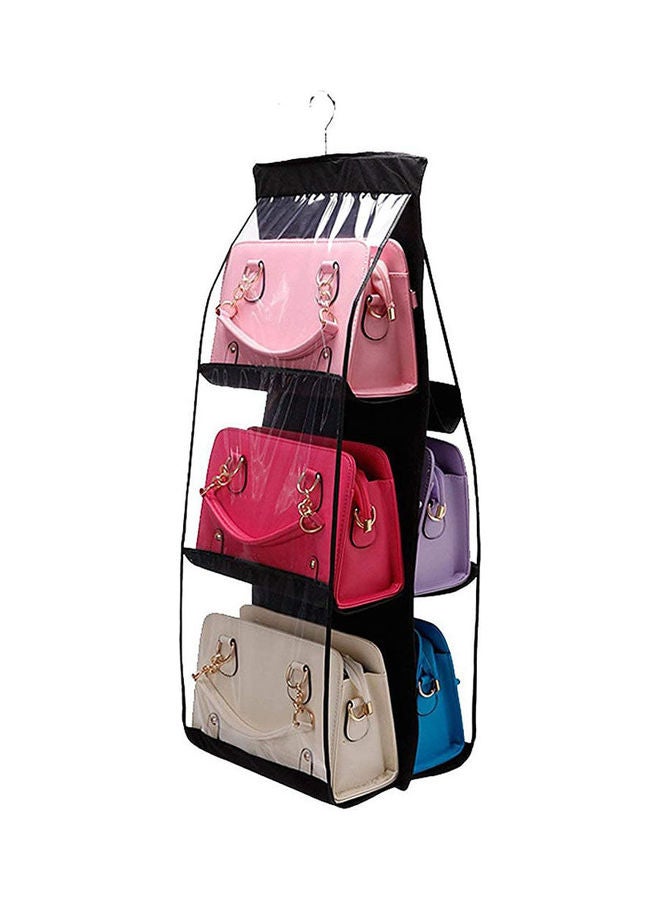 Generic 6-Pocket Hanging Purse Handbag Tote Storage Holder Organizer Black 90cm  - Image 1