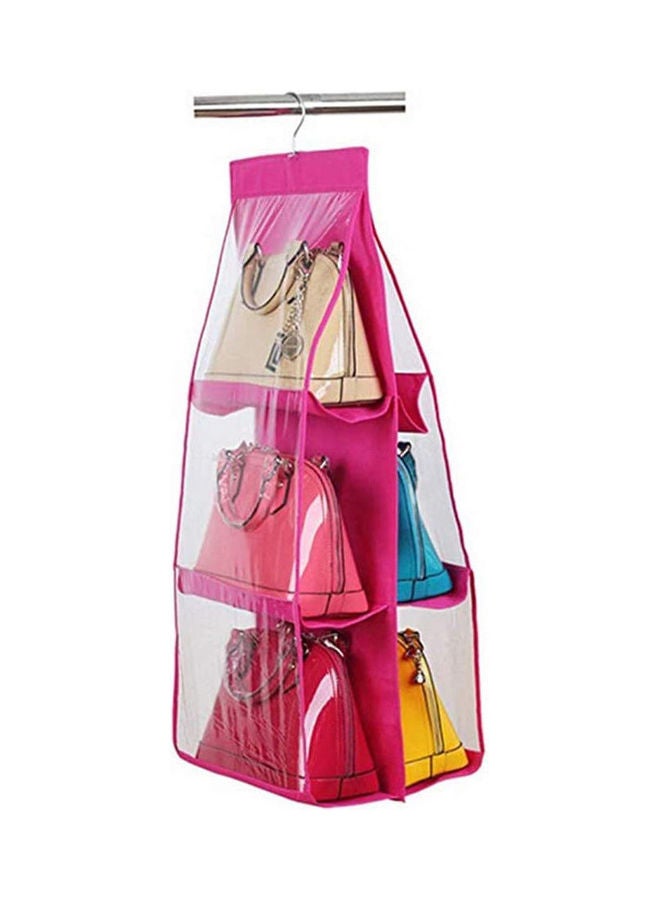 Pocket Handbag Anti-Dust Cover Clear Hanging Closet Bags Organizer Purse Holder Collection Shoes Save Space Pink 90cm  - Image 1