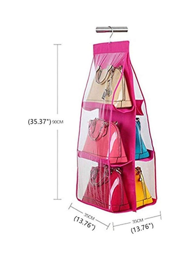 Pocket Handbag Anti-Dust Cover Clear Hanging Closet Bags Organizer Purse Holder Collection Shoes Save Space Pink 90cm  - Image 2