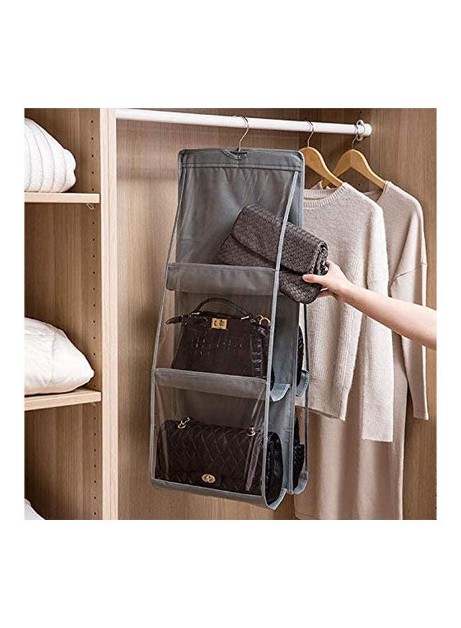 Hanging Purse Organizer For Closet Clear Handbag Organizer For Purses Grey 90cm  - Image 2