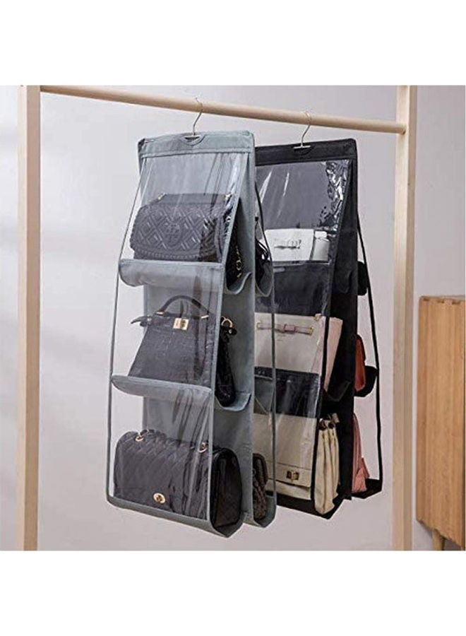 Hanging Purse Organizer For Closet Clear Handbag Organizer For Purses Grey 90cm  - Image 3