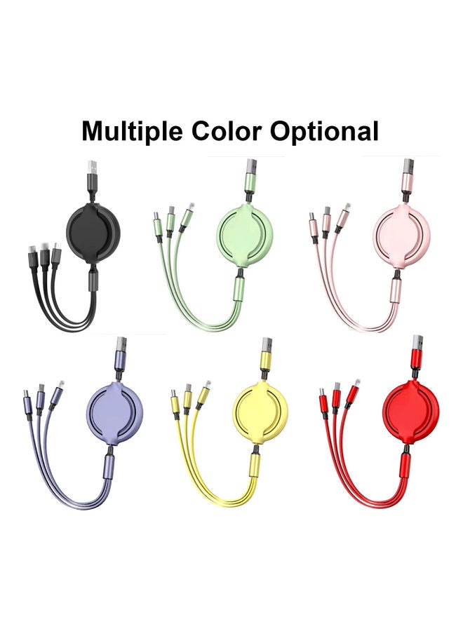 Liquid Silicone Three-In-One Phone Quick Charge Line Yellow - Image 2