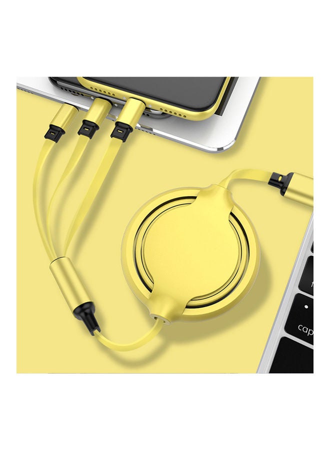 Liquid Silicone Three-In-One Phone Quick Charge Line Yellow - Image 5