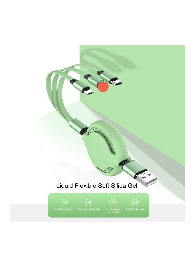Liquid Silicone Three-In-One Phone Quick Charge Line Yellow - Image 4