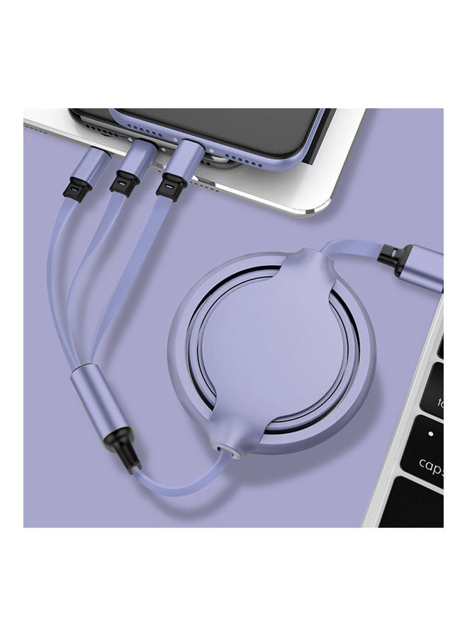 Liquid Silicone Three-In-One Phone Quick Charge Line Purple - Image 2