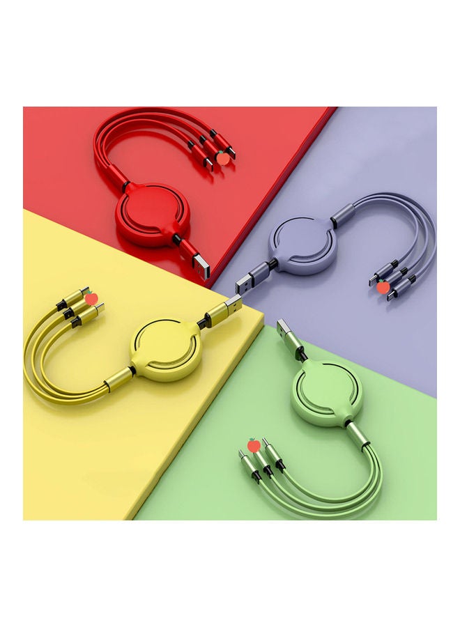 Liquid Silicone Three-In-One Phone Quick Charge Line Purple - Image 5