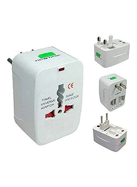 All In One Universal Travel Adapter Plug White