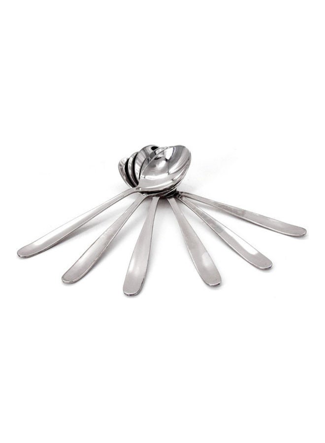6-Pieces Table Spoon Silver 19x5x4cm