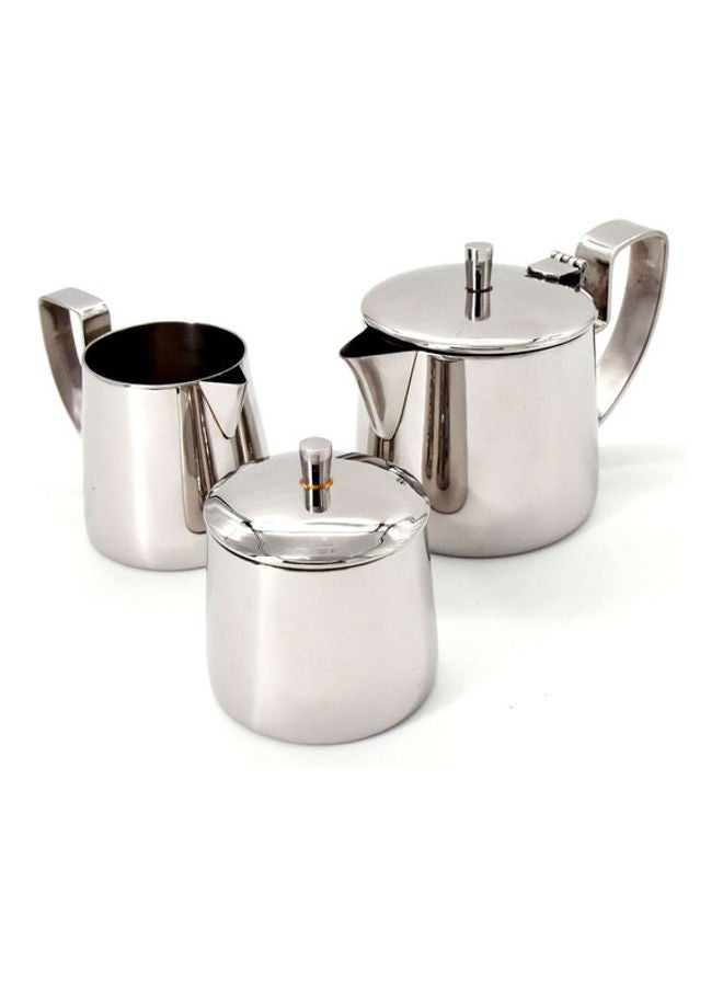 3 Piece Tea Set Silver 20x16x13cm