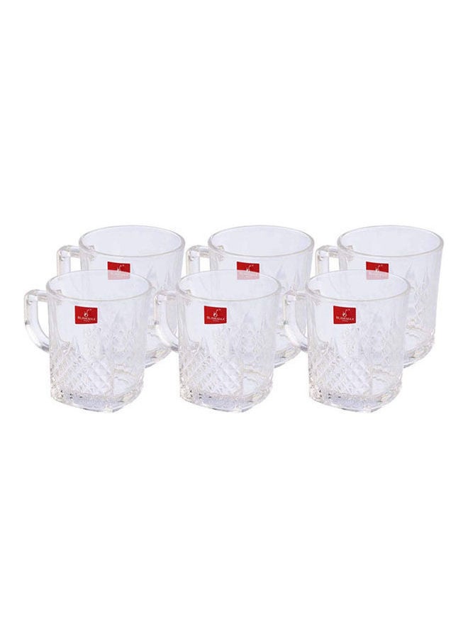 Blinkmax Glass Patterned Tea Mug Set Clear 8X9.5cm  - Image 1