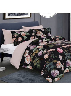 Cottage 6-Piece Autumn Comforter Set Microfiber Black 250 x 230cm 