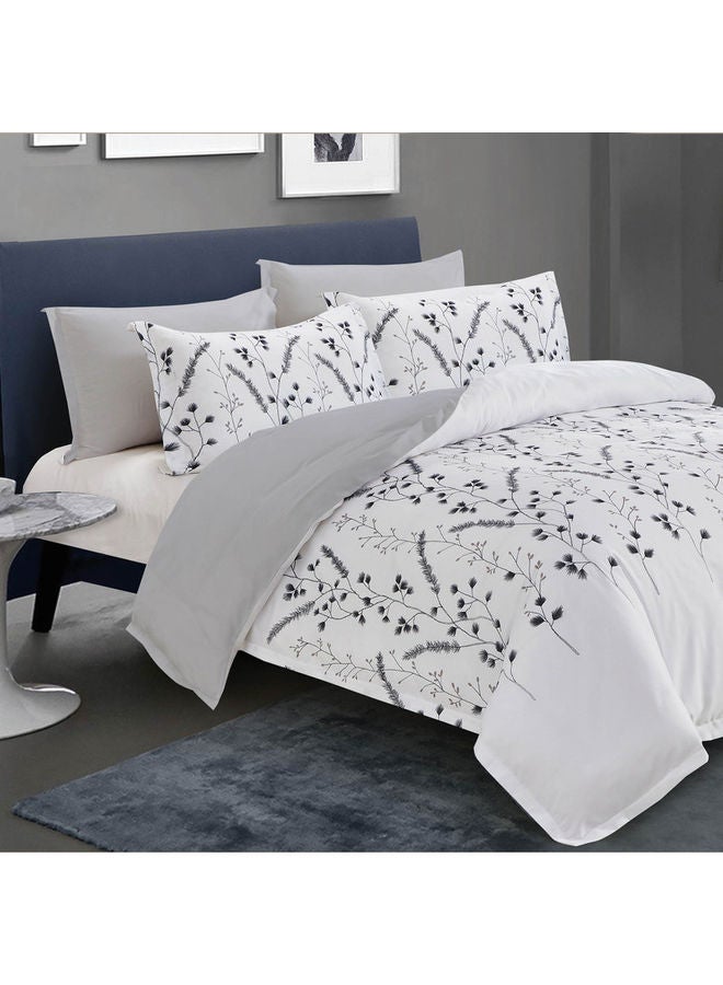 Cottage - 6-Piece Ivory Comforter Set King Size Microfiber White/Black 250x230cm - Image 1