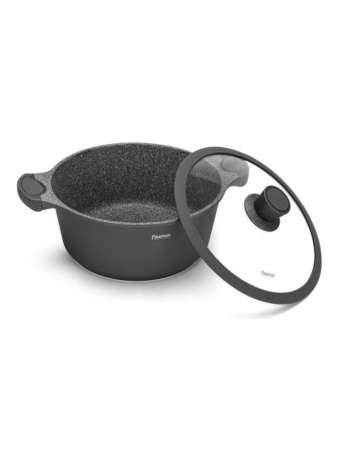 فيسمان كسرولة من سلسلة بريستيج من الألومنيوم مانعة للالتصاق مع غطاء سعة 6.2 لتر أسود/شفاف 6.2 Ltrسم - Image 2