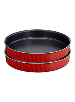 Tefal Les Specialistes Round Oven Dish Set Of 2 Kebbe Red/Black 30+28cm Red/Black 30+28cm  - Image 1