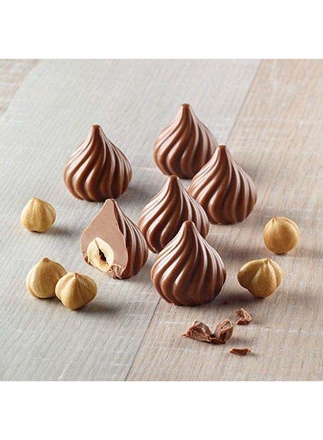 سيليكومارت - قالب شوكولاتة من السيليكون بتصميم شعلات لهيب من 15 خانة بني 8.66x4.33x1.18بوصة - Image 1
