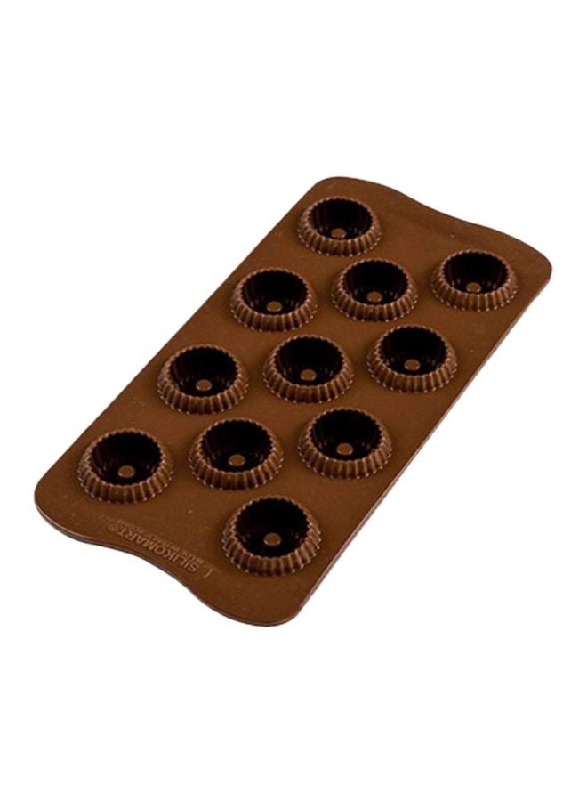 Silikomart 3D 11-Cavity Choco Crown Mould Brown 9x11ml - Image 1