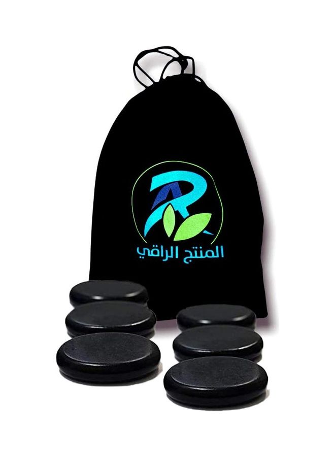 AR 6 Pcs Massage Hot Stone Set Natural Lava Heated Stones Basalt Warmer Rock for Spa, Massage Therapy  - Image 1