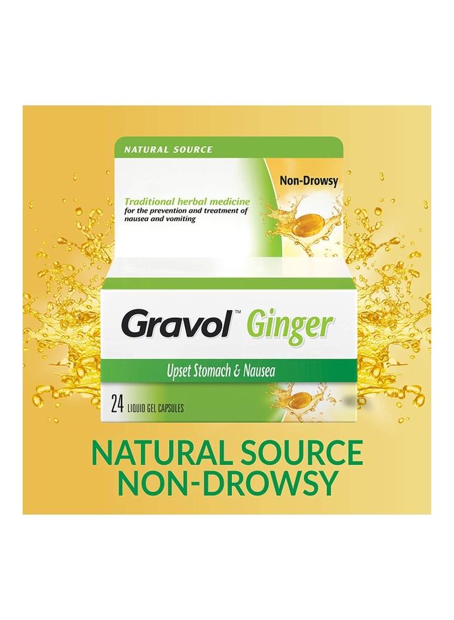 Gravol - Ginger Liquid Gel For Upset Stomach And Nausea 24 Capsule - Image 1