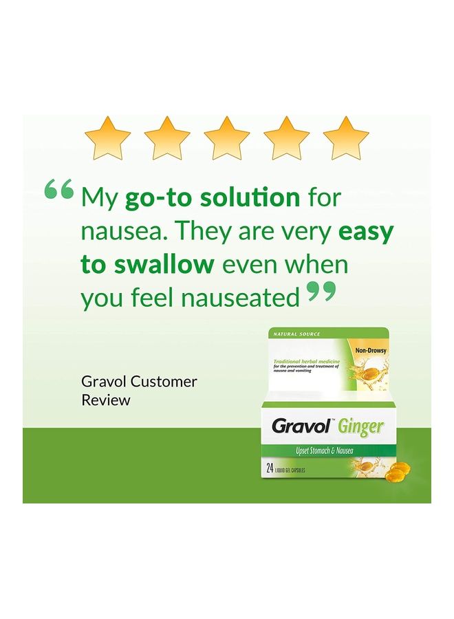 Gravol - Ginger Liquid Gel For Upset Stomach And Nausea 24 Capsule - Image 1
