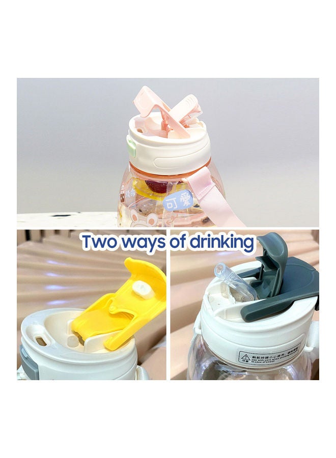 Leakproof Water Bottle With Straw Lid Pink 20x12x12cm - Image 4