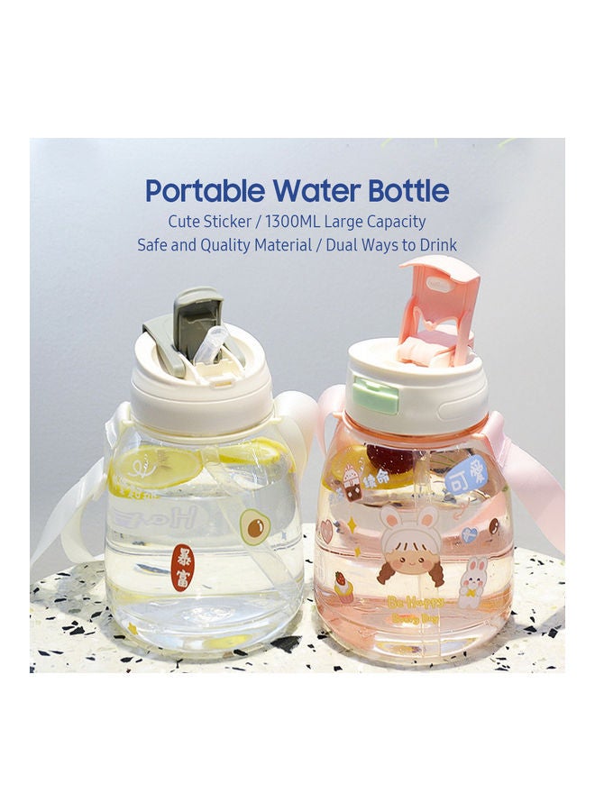 Leakproof Water Bottle With Straw Lid Pink 20x12x12cm - Image 5