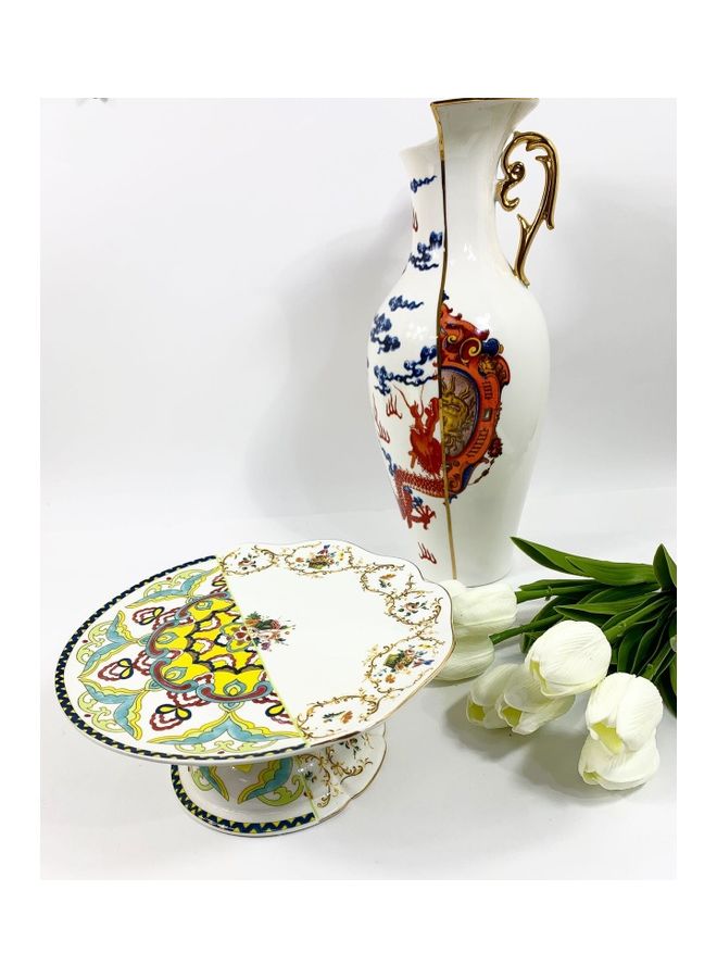 SELETTI Hybrid Leandra Porcelain Cake Stand White 20cm - Image 1