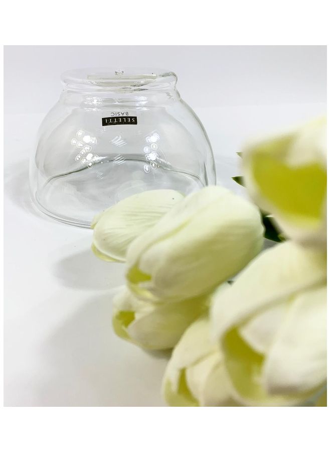 SELETTI Standard Borosilicare Glass Double Wall Bowl Clear 9cm - Image 3