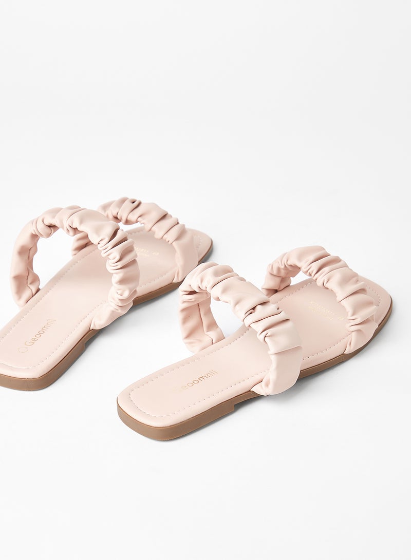 Geoomnii - Comfortable Footbed Trendy Flat Sandals Gardi Blush - Image 1