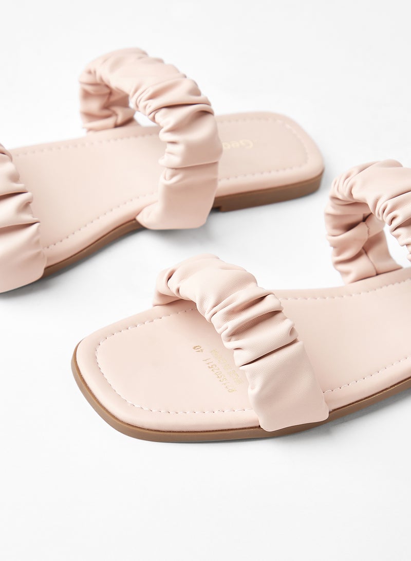 Geoomnii - Comfortable Footbed Trendy Flat Sandals Gardi Blush - Image 1