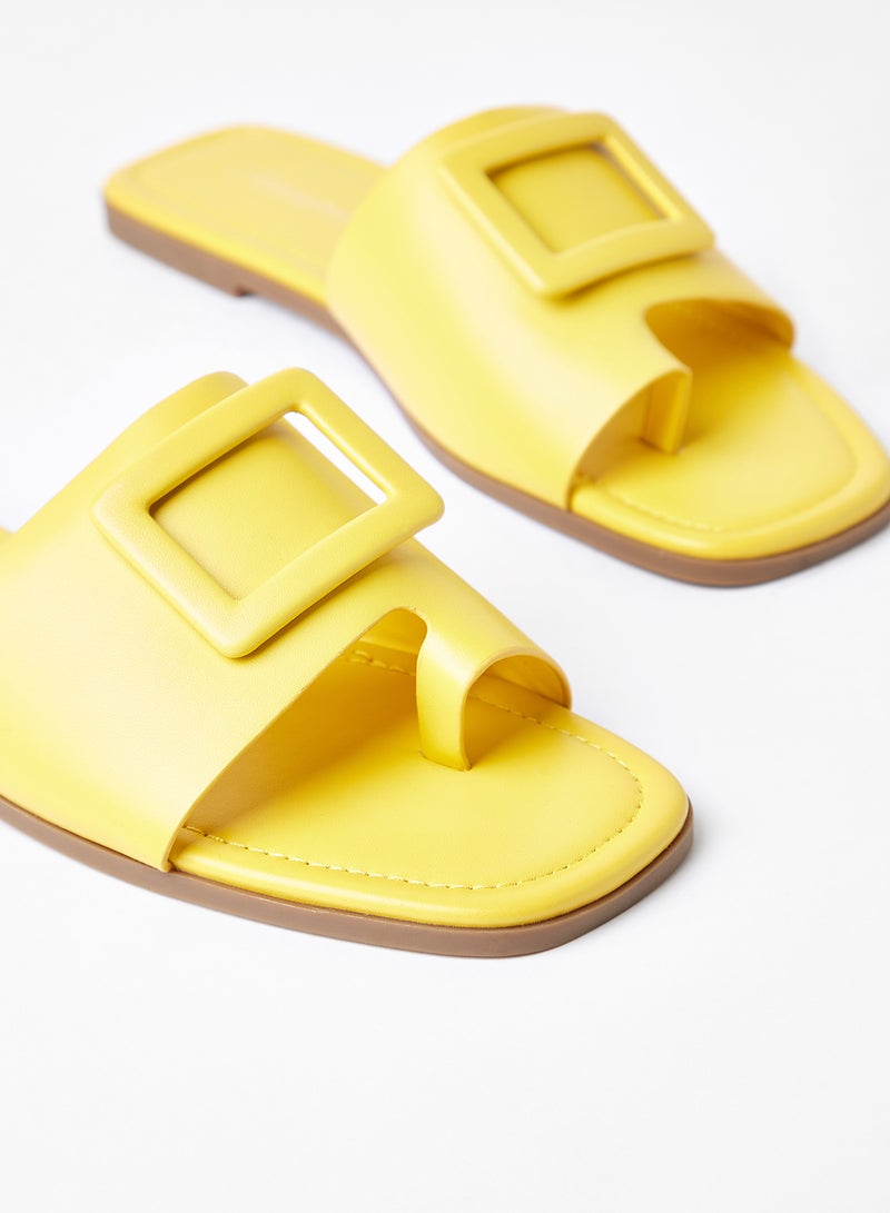 Geoomnii - Comfortable Footbed Trendy Flat Sandals Ogre Yellow - Image 1