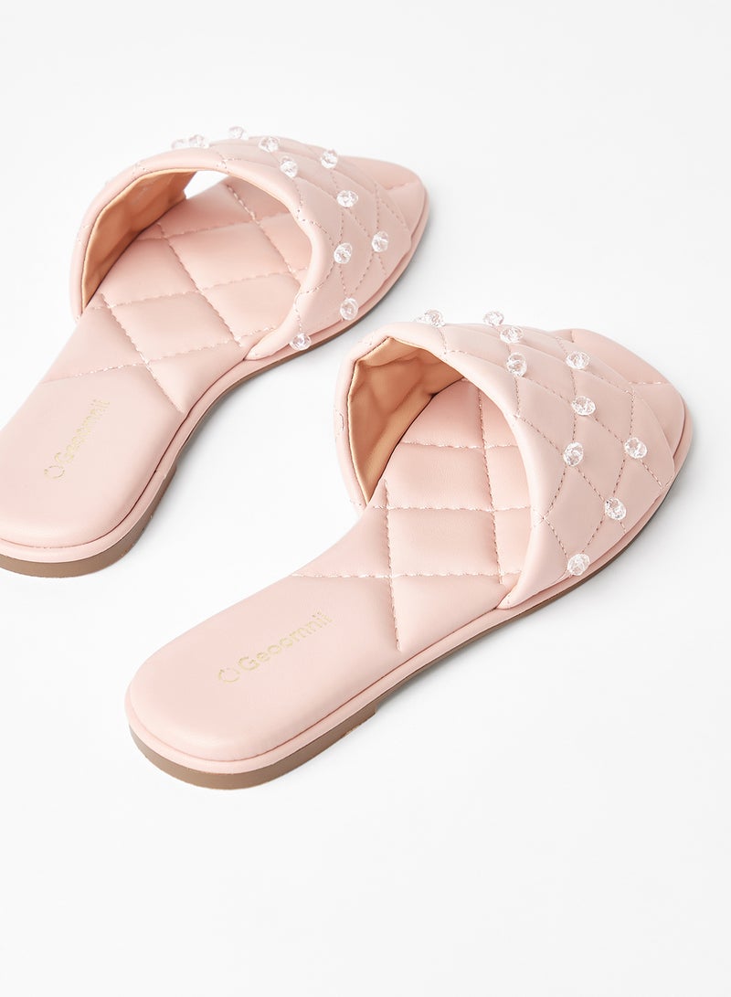 Geoomnii - Comfortable Footbed Trendy Flat Sandals Cardiff Pink - Image 1