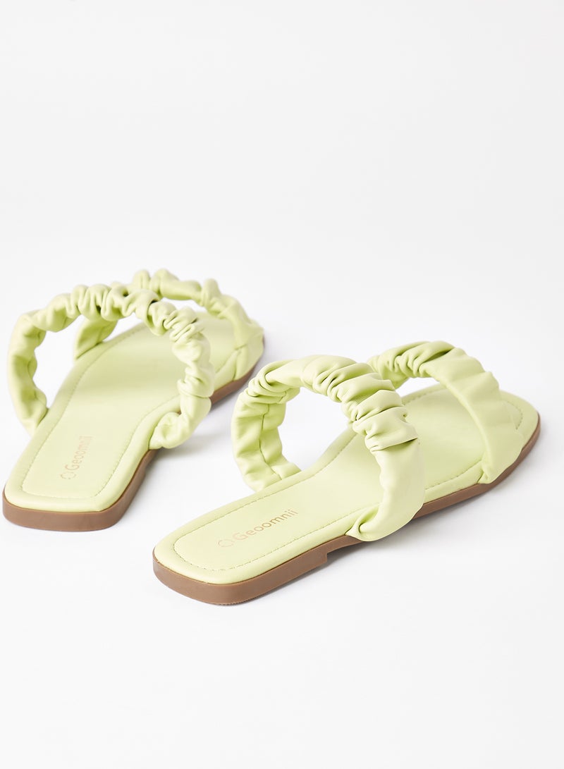 Geoomnii - Comfortable Footbed Trendy Flat Sandals Gardi Green - Image 1