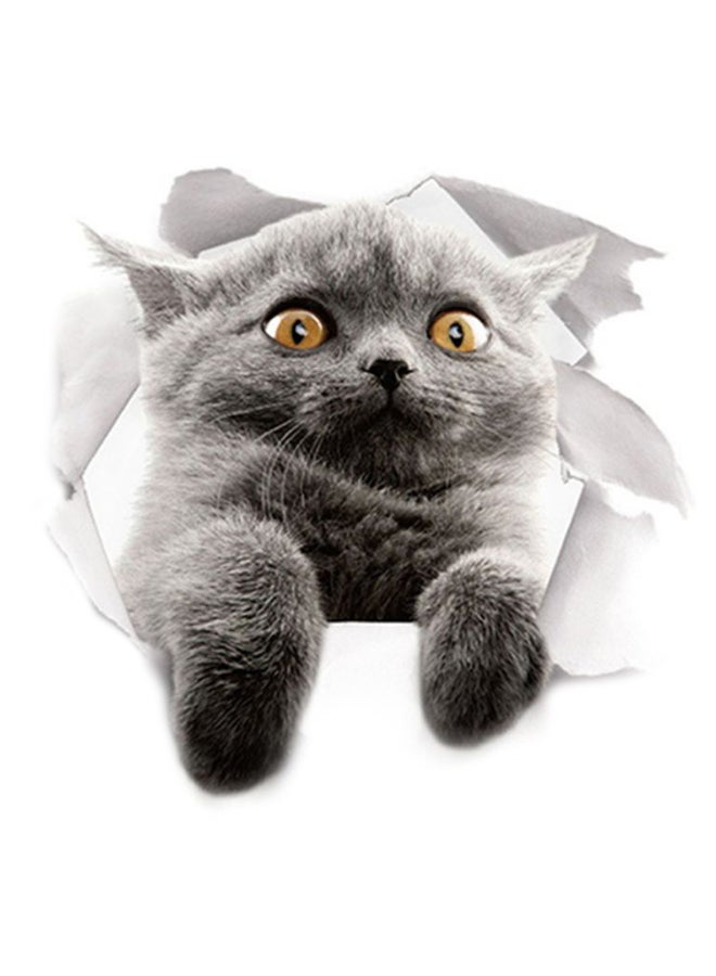 Cool Baby 15D Kitten Broken Bathroom and Toilet Seat Sticker Brown/White/Black 23 x 25cm - Image 1