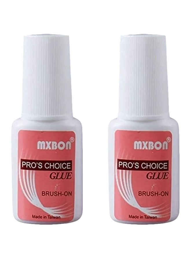 طقم لاصق أظافر إم إكس بون احترافي بفرشاة مكون من قطعتين شفاف - Image 1