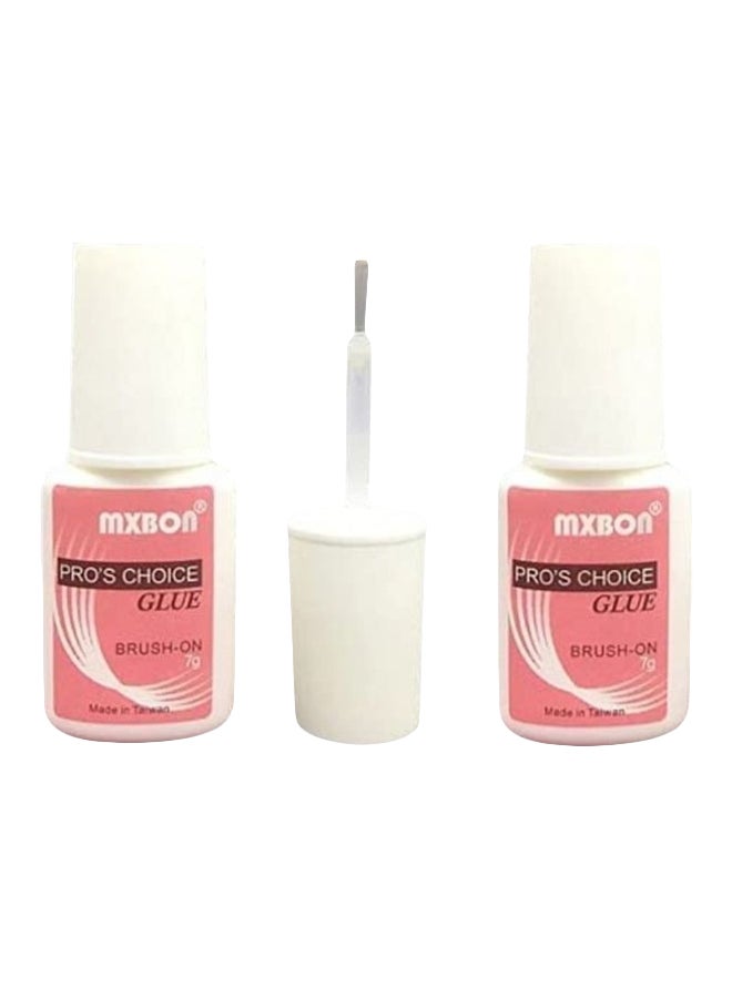 طقم لاصق أظافر إم إكس بون احترافي بفرشاة مكون من قطعتين شفاف - Image 3