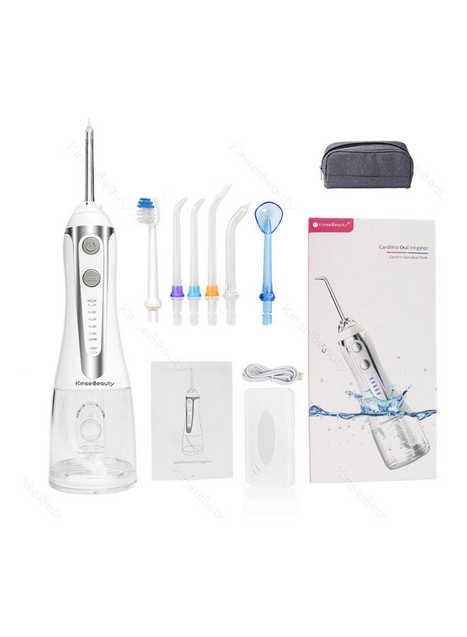 KinseiBeauty Portable Dental Water Flosser IPX7 Waterproof Cordless Water Dental Flosser White 300ml  - Image 3