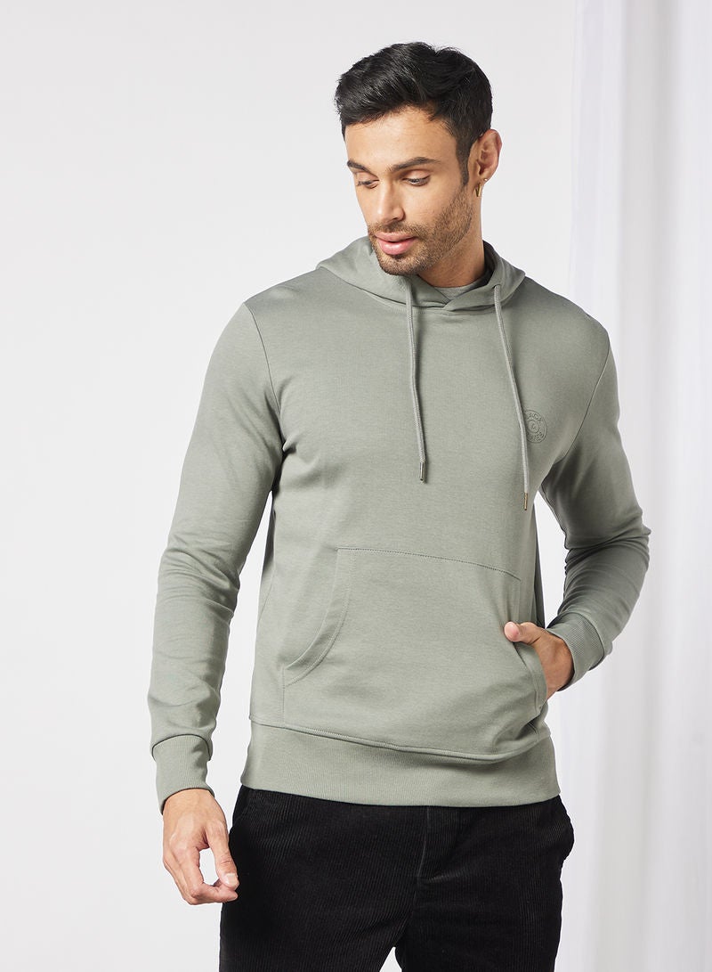 JACK & JONES Logo Pocket Detail Hoodie Sedona Sage  - Image 1