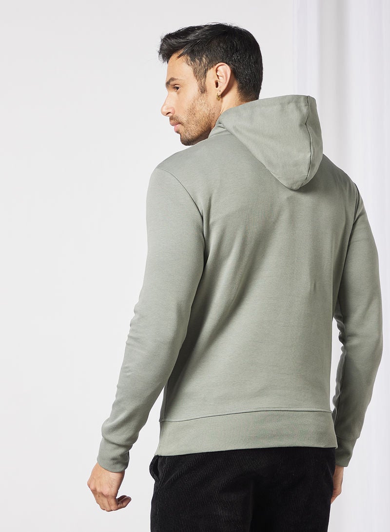 JACK & JONES Logo Pocket Detail Hoodie Sedona Sage  - Image 2