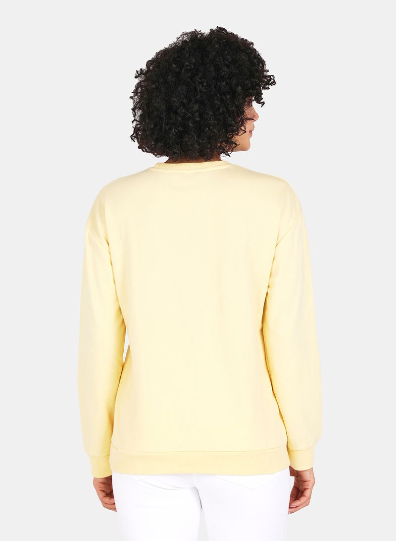 DRIP - Crew Neck Graphic Printed Sweatshirt Mellow Yellow - Image 1