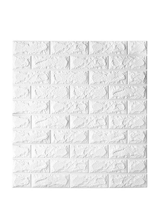 LINGWEI 5-Piece Self-Adhesive PE Foam 3D Brick Pattern Wallpaper White 77x70x2cm  - Image 1