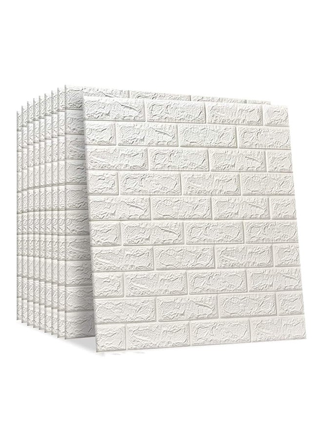 LINGWEI 20-Piece Self-Adhesive PE Foam 3D Brick Pattern Wallpaper White 77x70x2cm  - Image 2