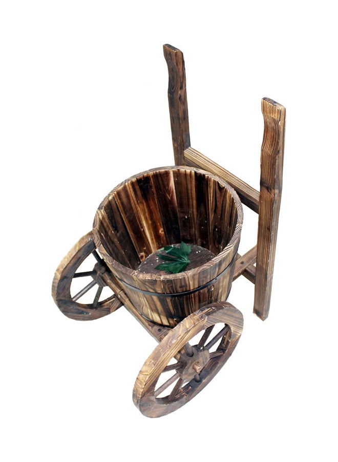 LINGWEI Tricycle-Shaped Wooden Flower Pot Brown 65x65x35cm - Image 1