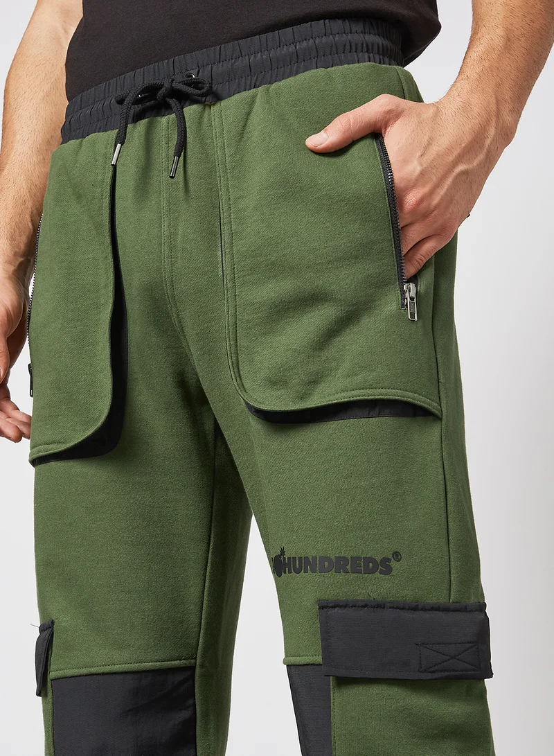 The Hundreds Parachute Colourblock Sweatpants Olive