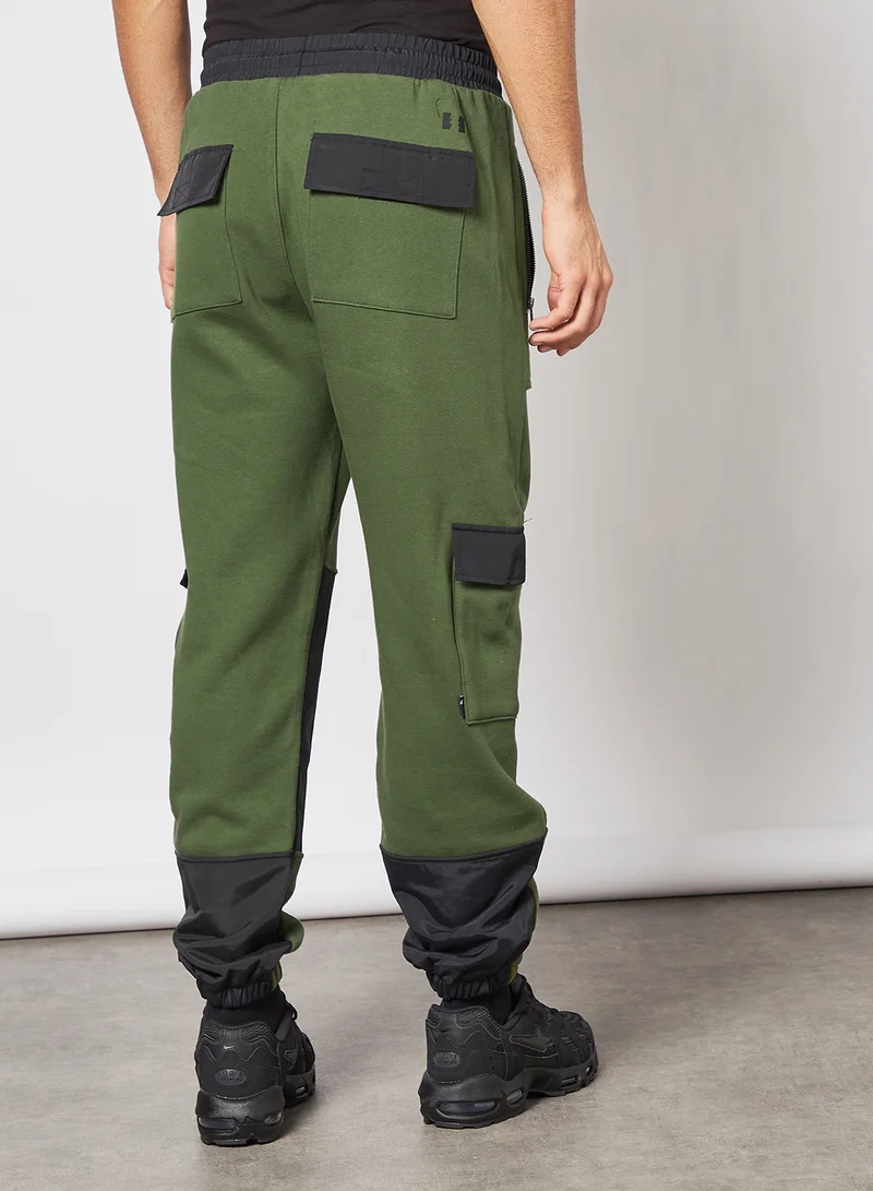 The Hundreds Parachute Colourblock Sweatpants Olive