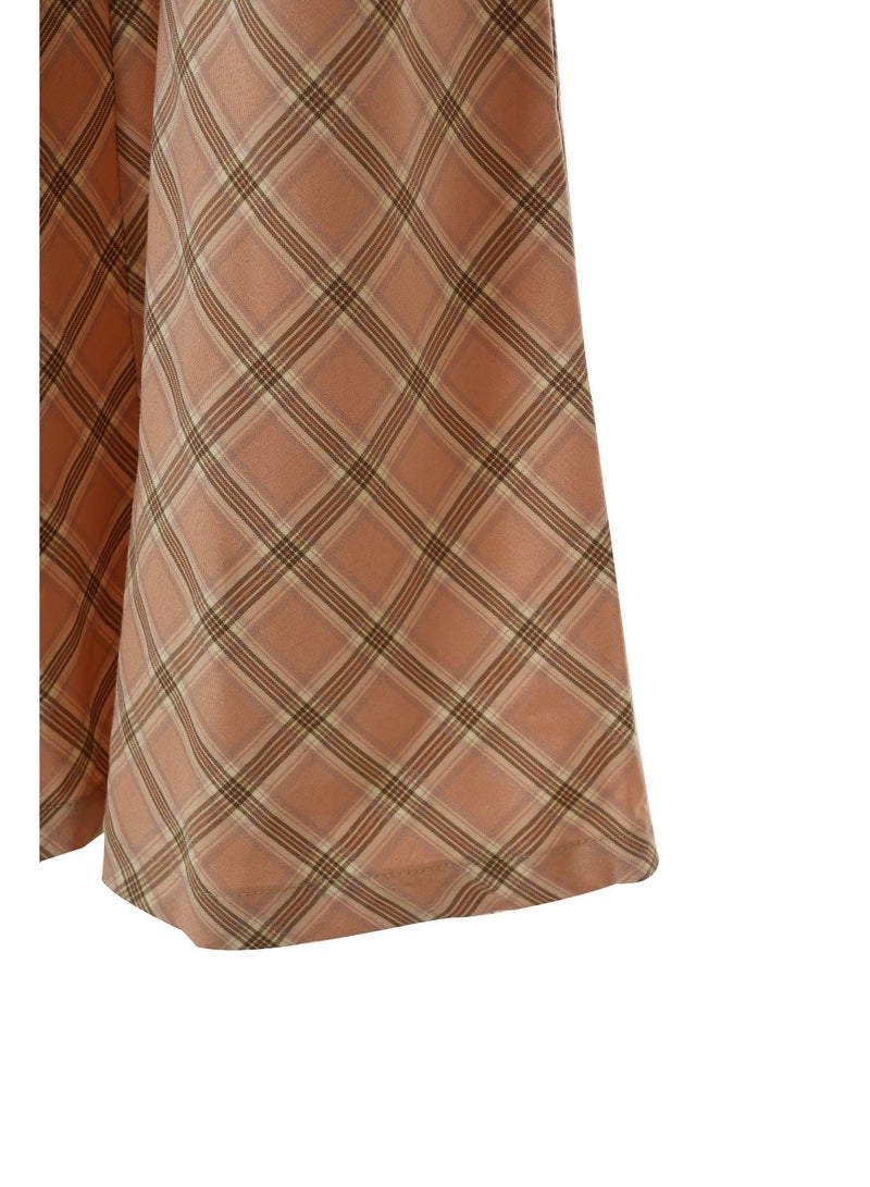 Women's Overlapping Bell-bottom Casual Stylish Pants Brown