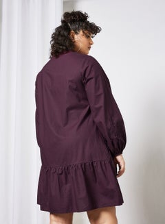 Vero Moda Curve Curve Shirt Dress Burgundy  - Image 2